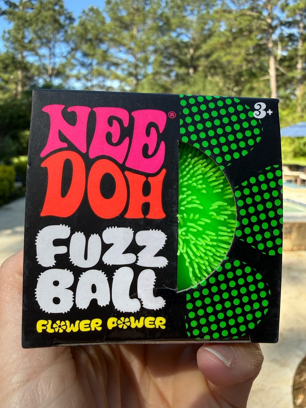 NeeDoh Flower Power Fuzz Ball - Bright Green